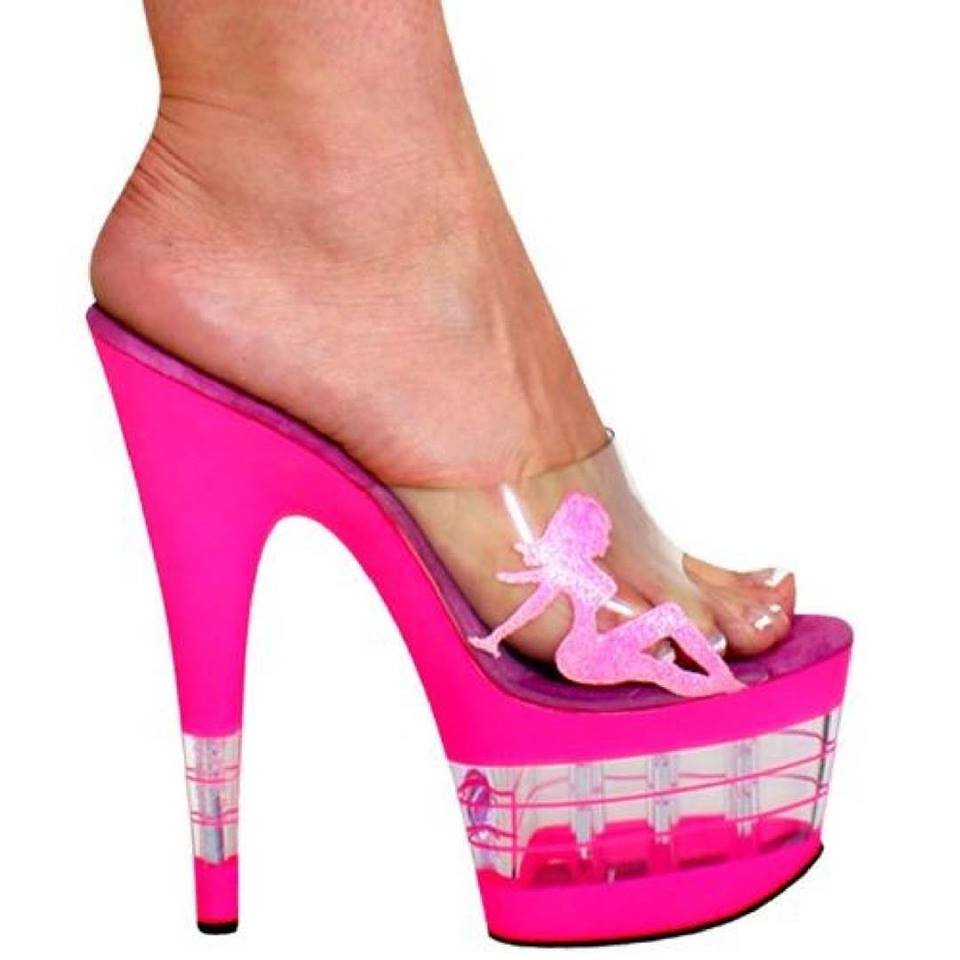 Retro Style Pink Platform Heels