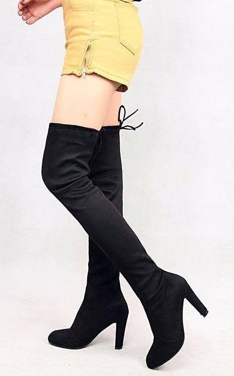 Sassy Gothic Faux Suede Thigh High Boots
