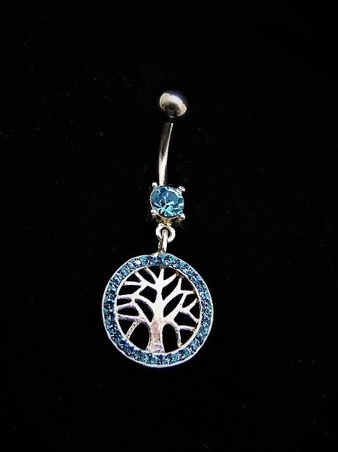 Swanky Sterling Silver Tree Of Life Belly Ring