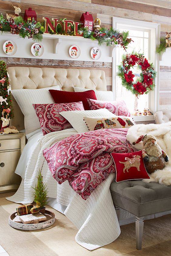 Beautiful Flowers, Wreath, Christmas Tree And Bed Sheet For Christmas