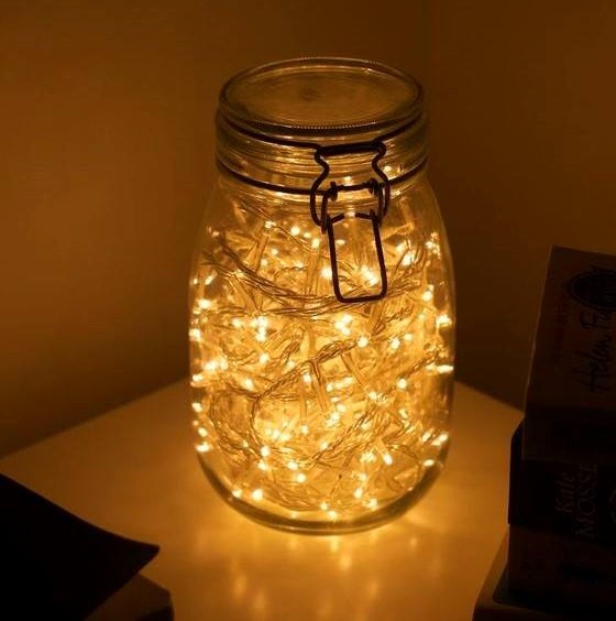 Beautiful Light String Is Added In The Empty Jar
