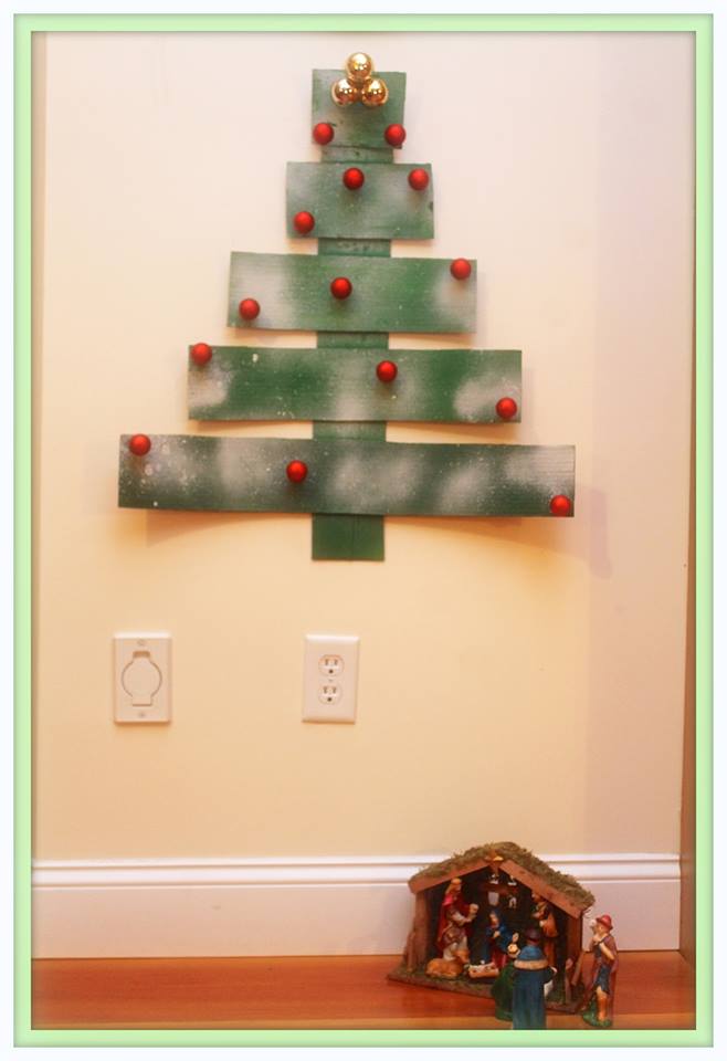 Creative Cardboard Tree Decorated With Ornaments In Kids Room