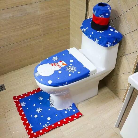Cute Snowman Toilet Seat Cover Rug