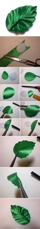 Easy DIY Ribbon Leaf Craft