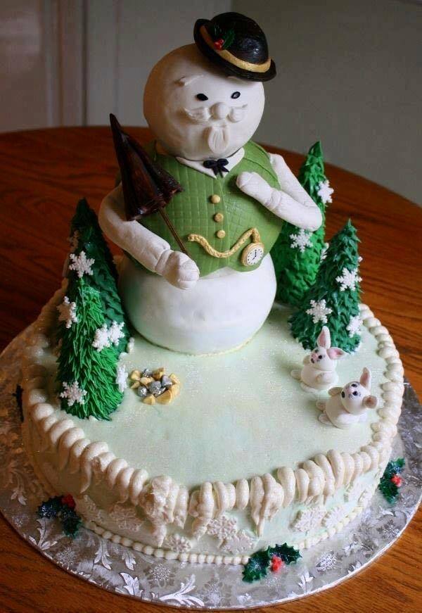 Gorgeous Snowman Cake Design