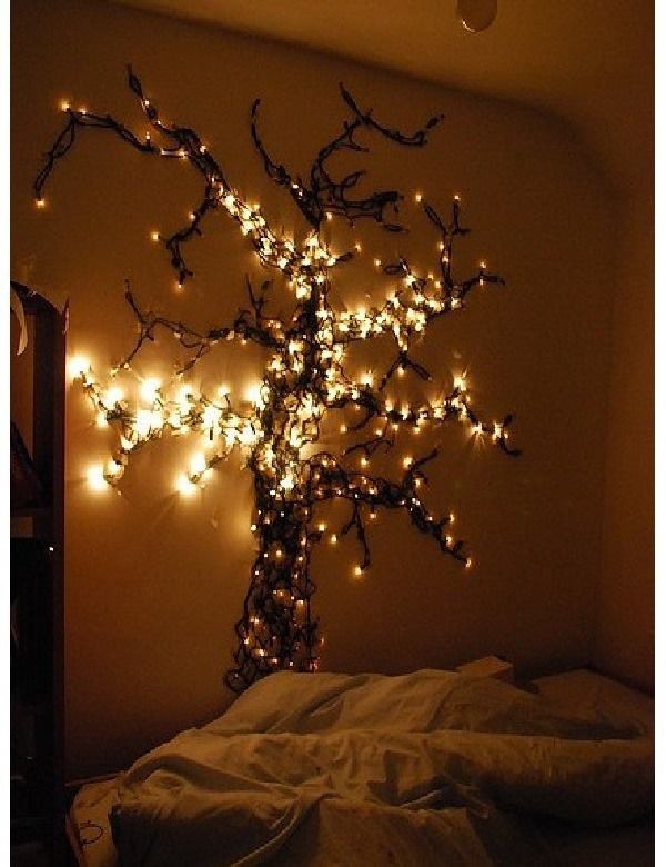 Impressive Idea To Hang Lights In Shape Of Christmas Tree