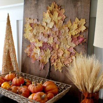 Nice Artistic Idea To Decor Leaves On Wall