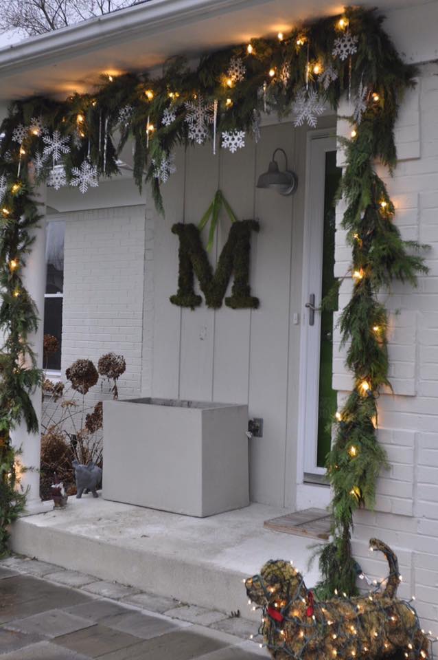 Outdoor Decor With Light And Snowflakes