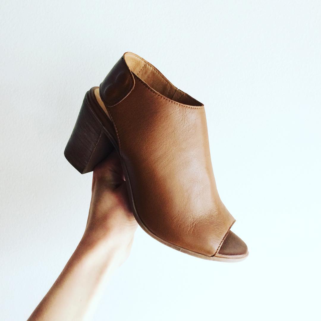 Peep Toes Leather Bootie
