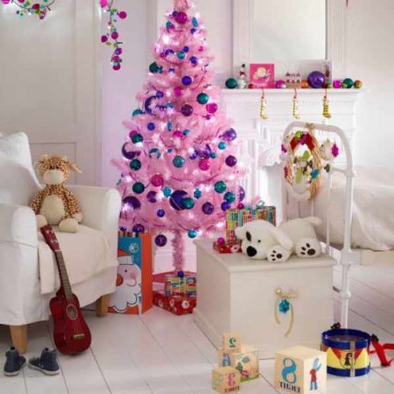 Ravishing Pink Christmas Tree With Toys