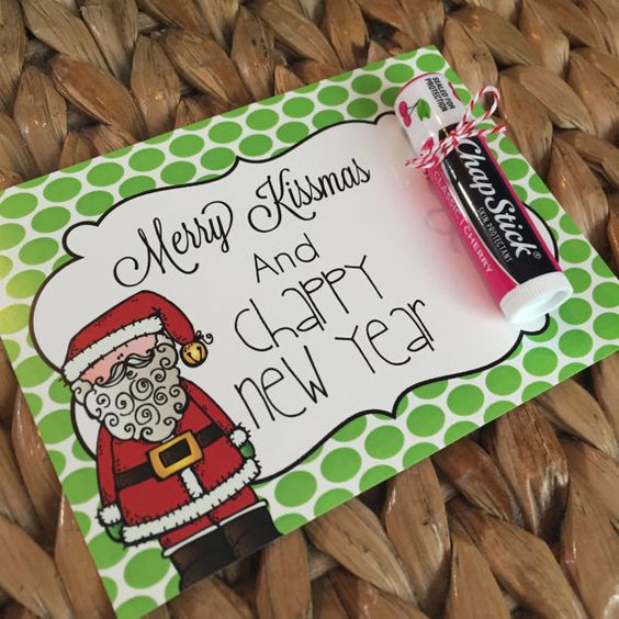 Attractive Merry Christmas And New Year Chapstick Gift For Teacher