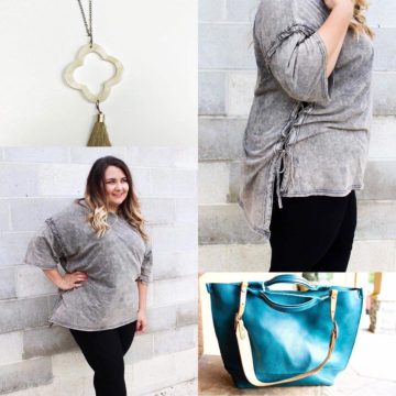 Fantastic Grey Warm Top With Jeans, Handbag And Necklace