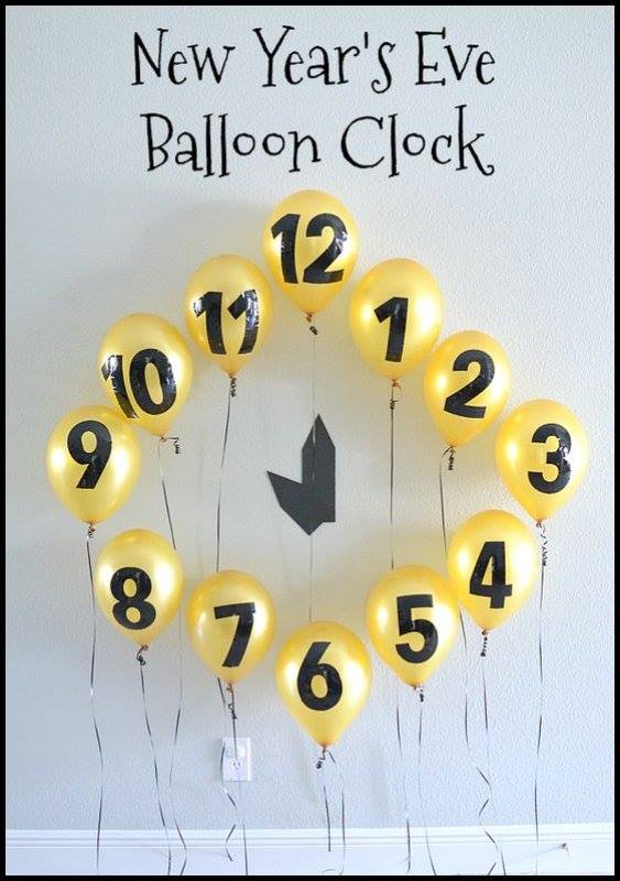 Funnny New Year Eve Balloon Clock