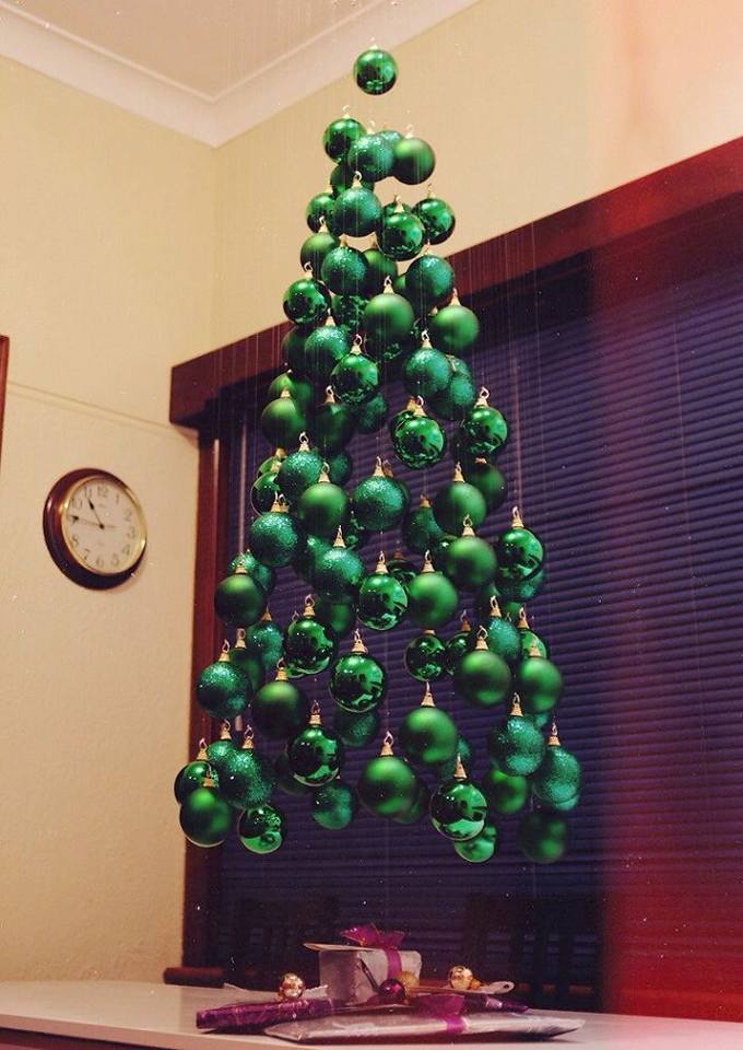 Ornaments Are Araanged In Shape Of Tree