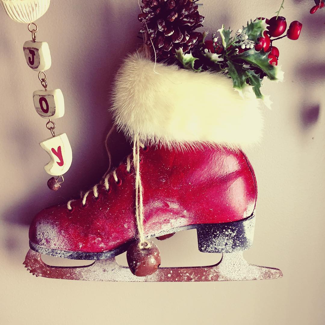 Santa Shoes Is Decorated Beautifully With Pine-Cones