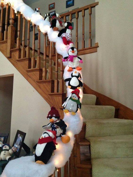 Stairs Is Decorated With Penguine