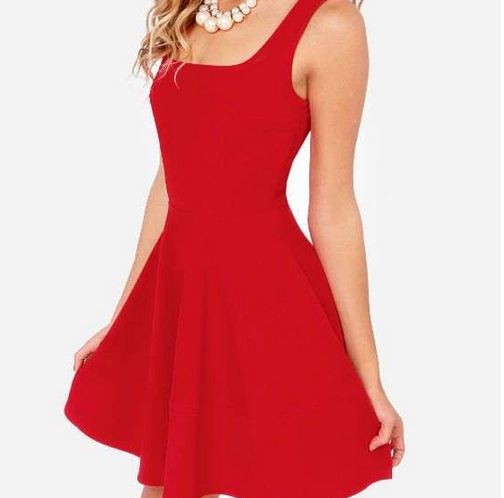 Cute Red Sleeveless Simple Short Dress Perfect For Valentine's Day