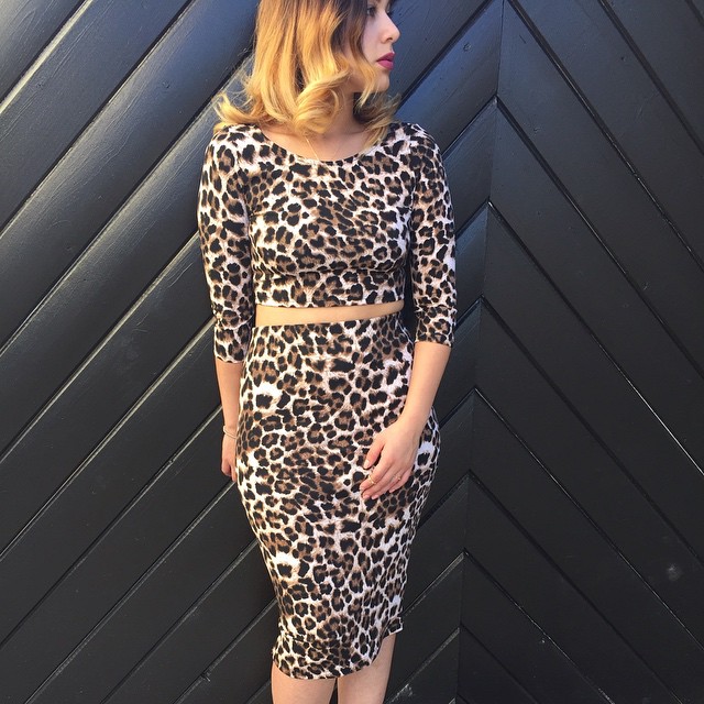 Eye-Catching Leopard Print Two-Piece Outfit