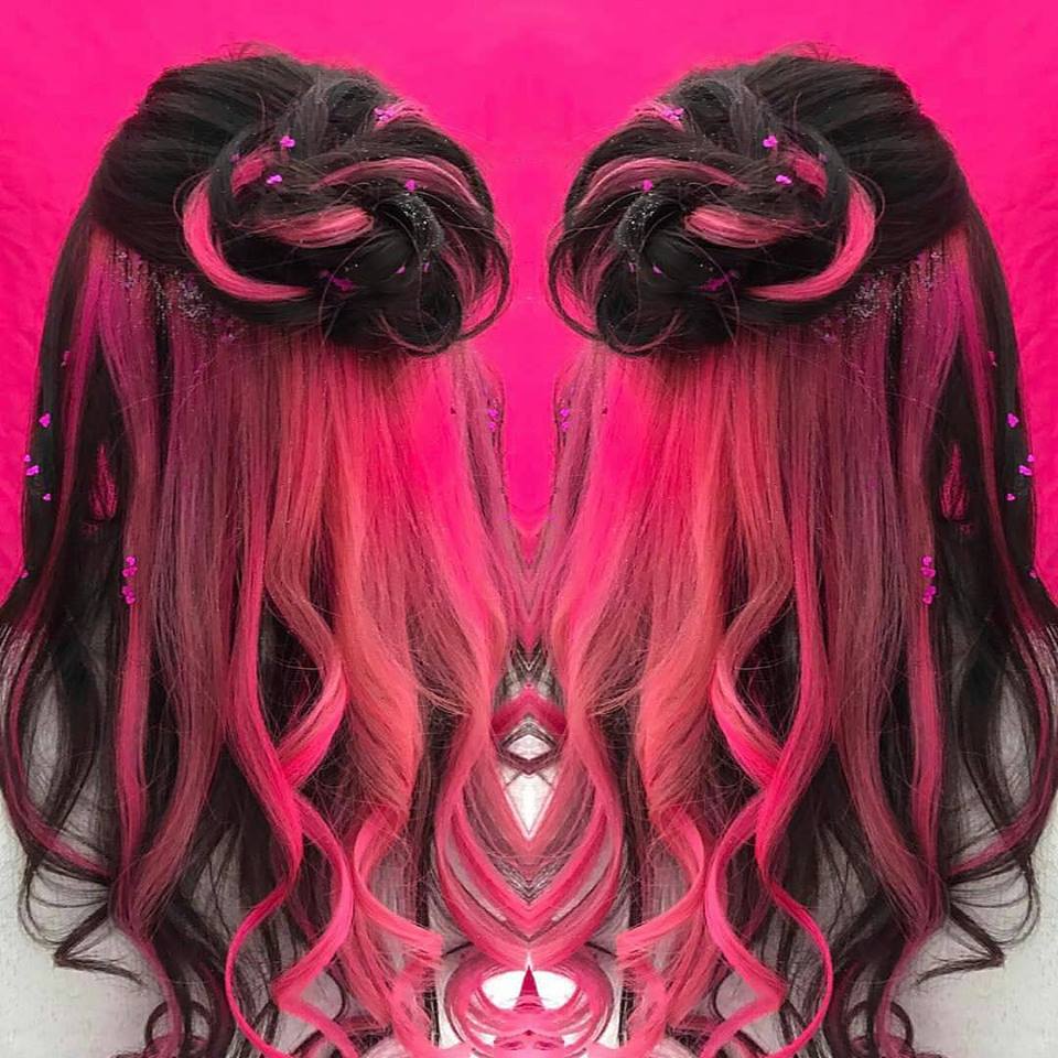 Fabulous Pinkish Hairs With Half Bun