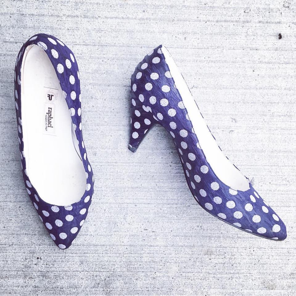 Glamorous Polka Dots Purple Heels