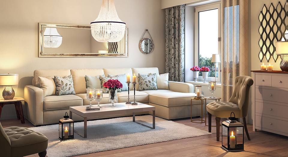 Luxury Living Room With Beautiful Decor