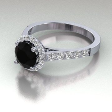 Sassy Black Diamond Engagement Ring