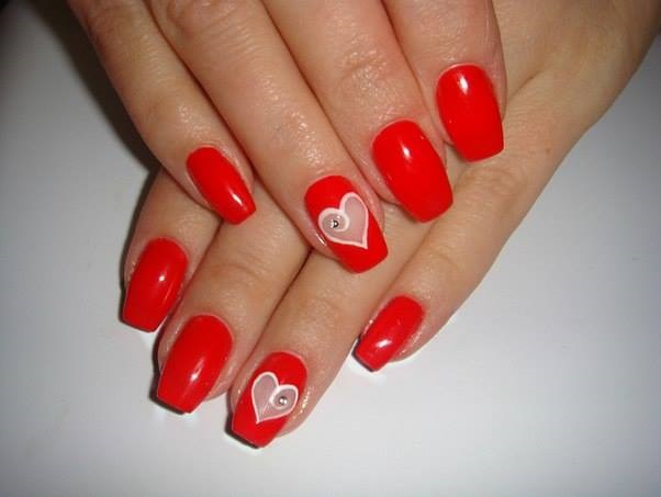 Swanky Red Negative Space Nails