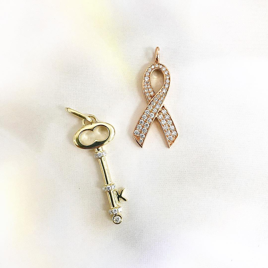 Key & Breast Cancer Pendant Designs