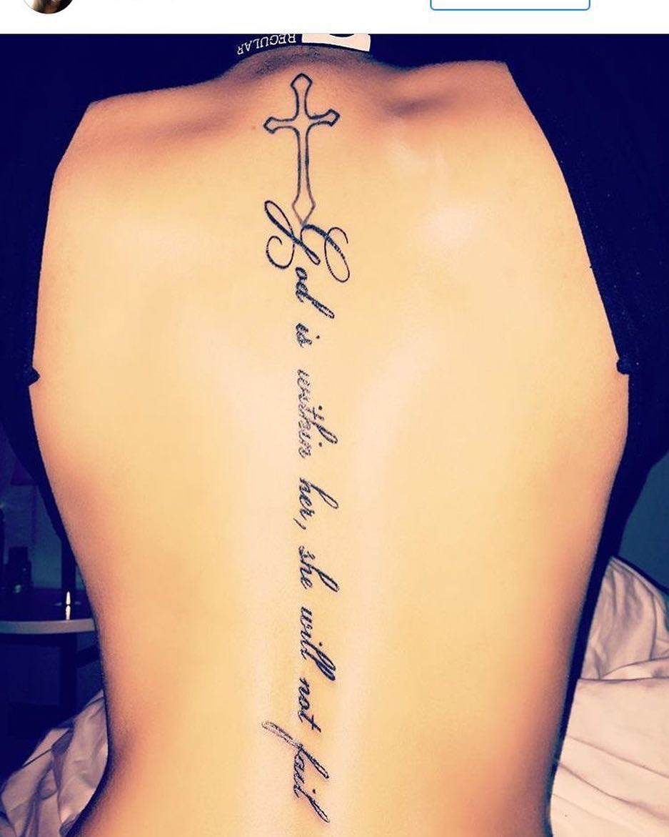 Amazing Quote Tattoo On Spine