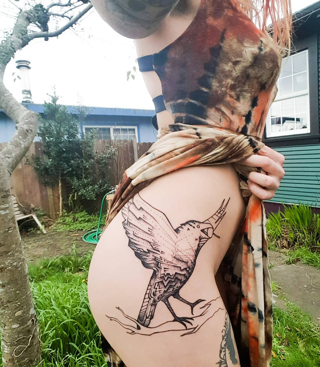 Beautiful Eagle Hip Tattoo