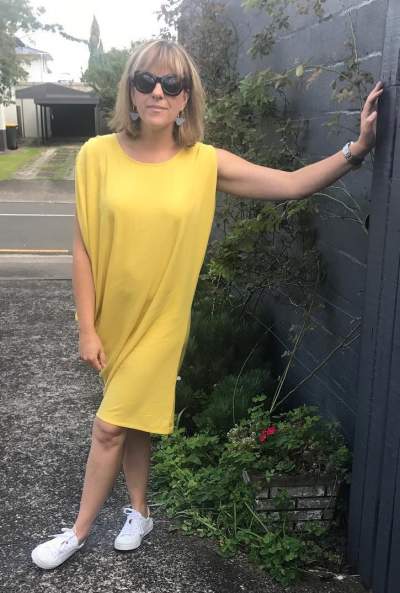 Classic Yellow Dress With Sneakers