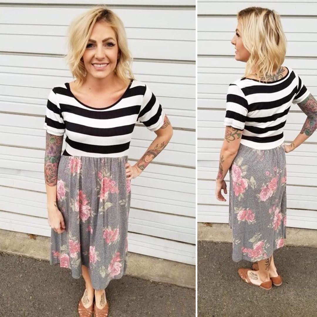 Cool Stripes With Floral Perfect For Spring