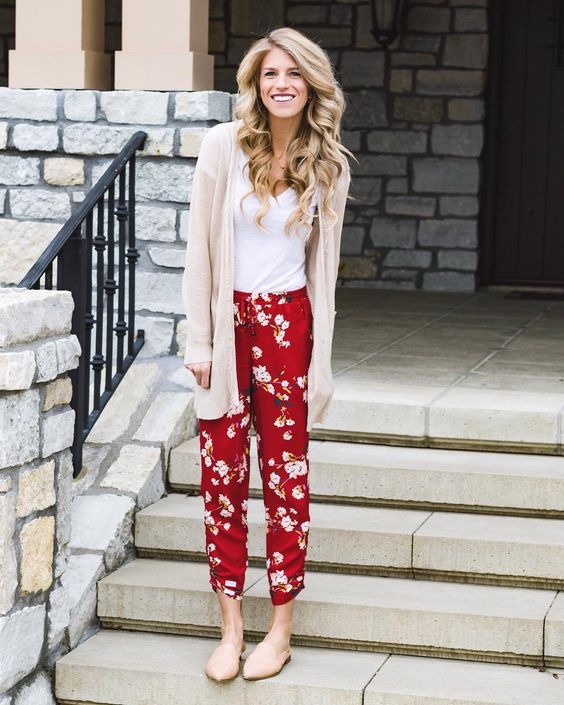 Floral Pant With Sweater Perfect For Spring