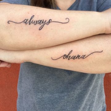 Nice Lettering Tattoo For Harry Potter Fans