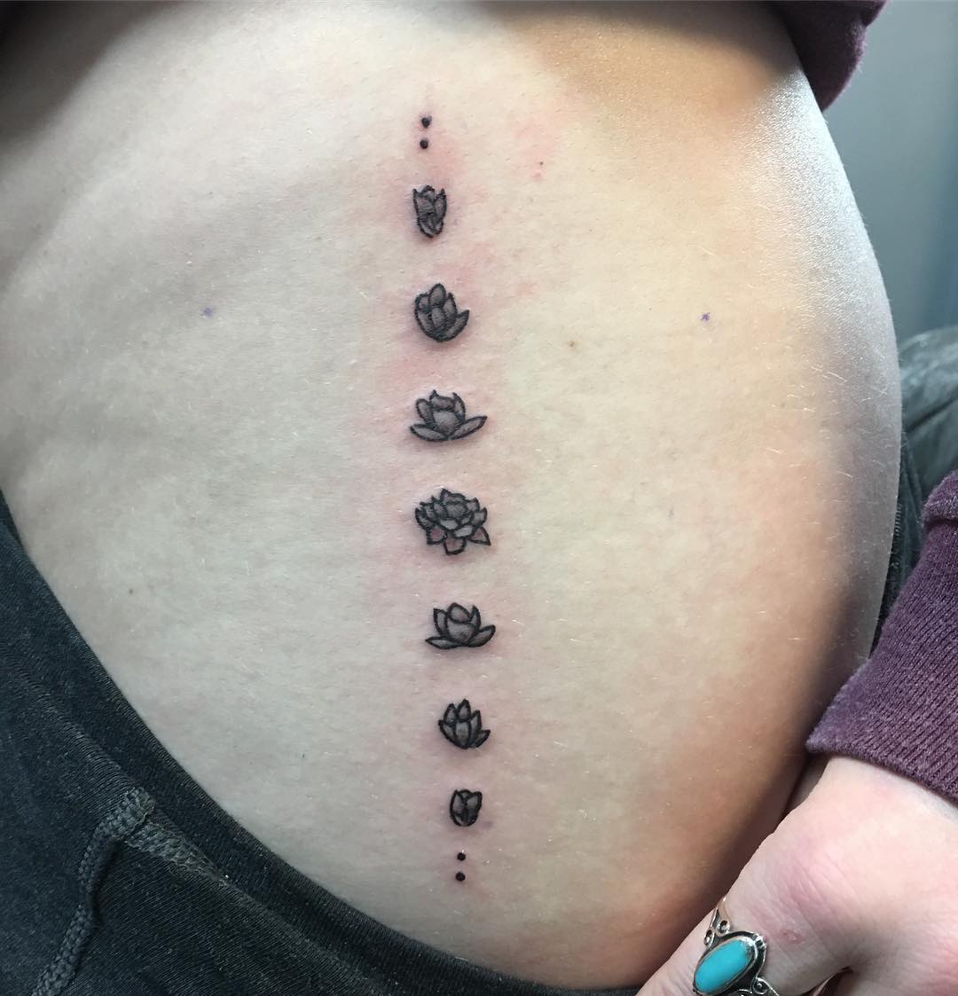 Small Flowers Inked On Hip