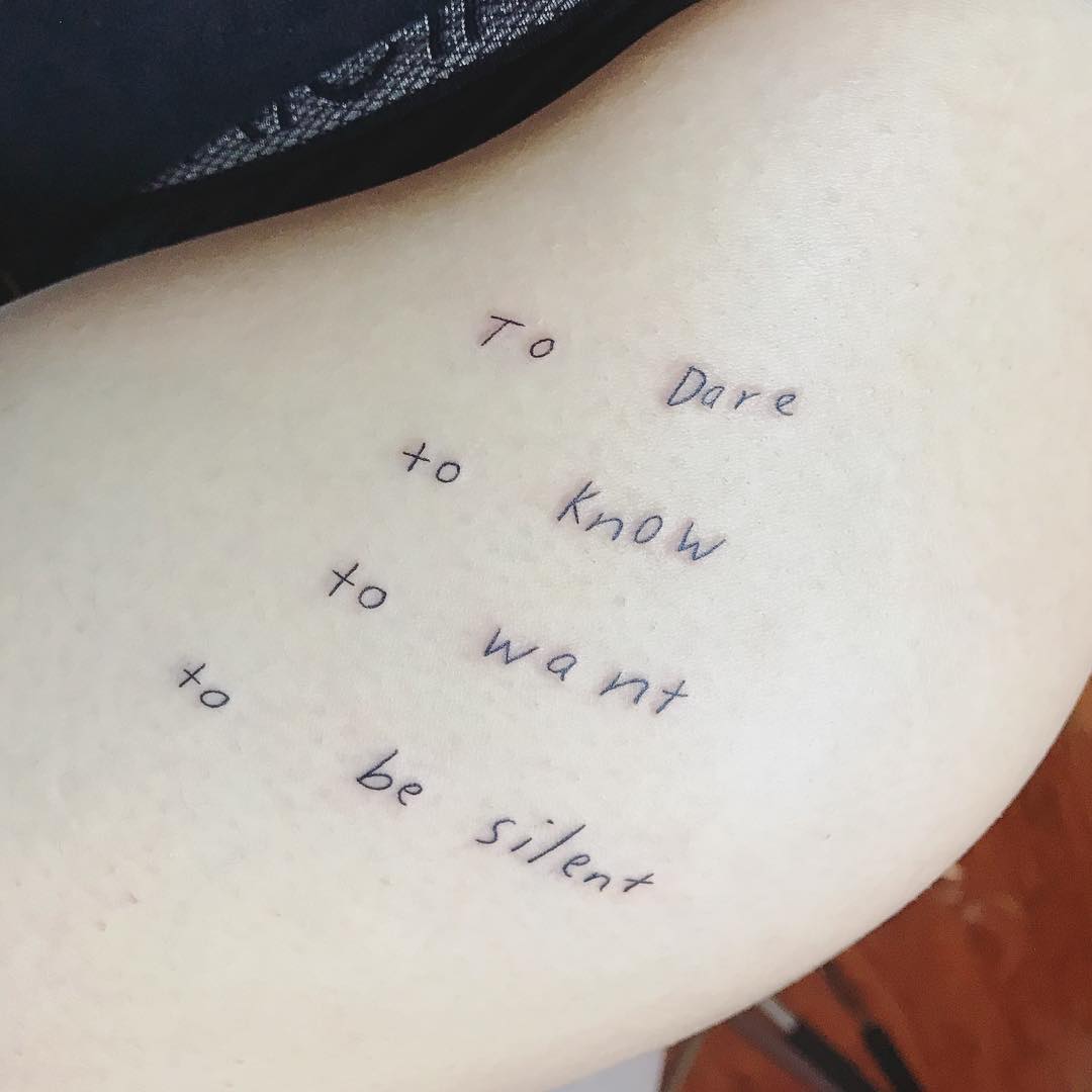 Small Quotes Inked On Hand