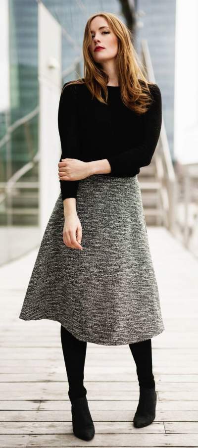 Swanky Black & Gray Spring Fashionable Outfit