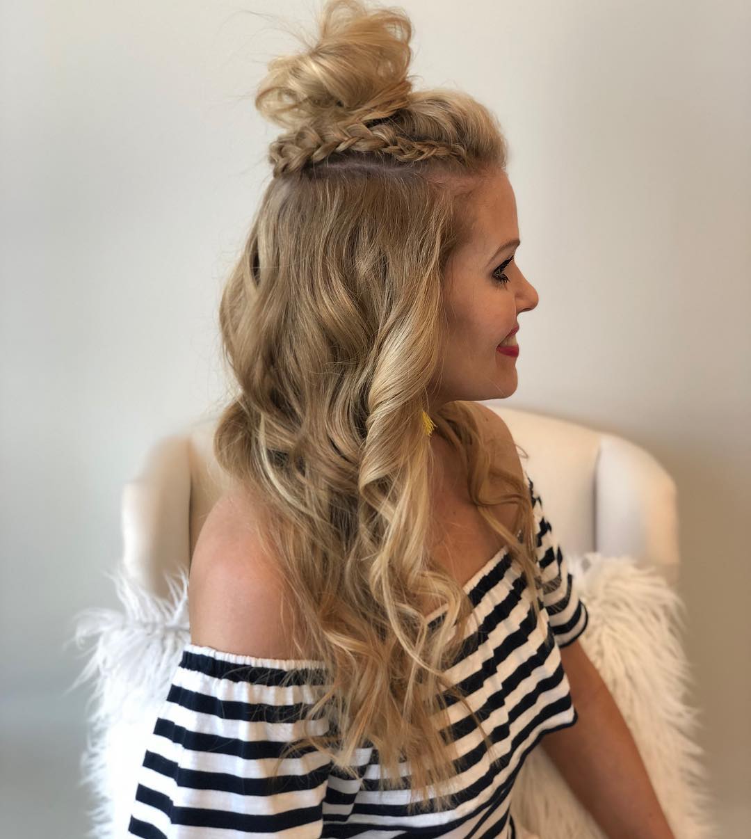 Add A Little Sass To Your Top Knot With Braid N Curls