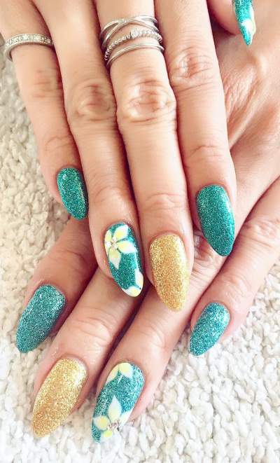 All In Shimmery Summer Nail Art
