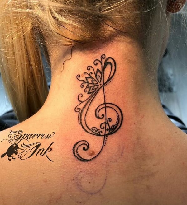 Awesome Sketch As Neck Tattoo Ideas For Girls