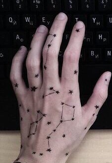 Beautiful Cosmos, Space and Stars Hand Tattoo