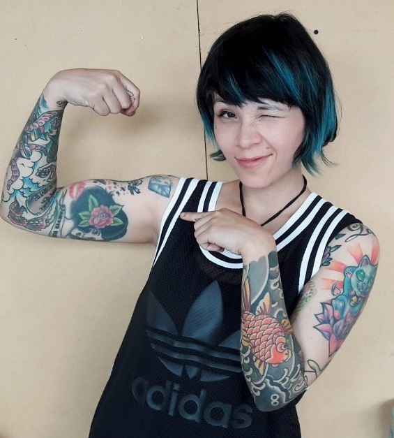 Charismatic Full Sleeve Tattoo Design For Girls