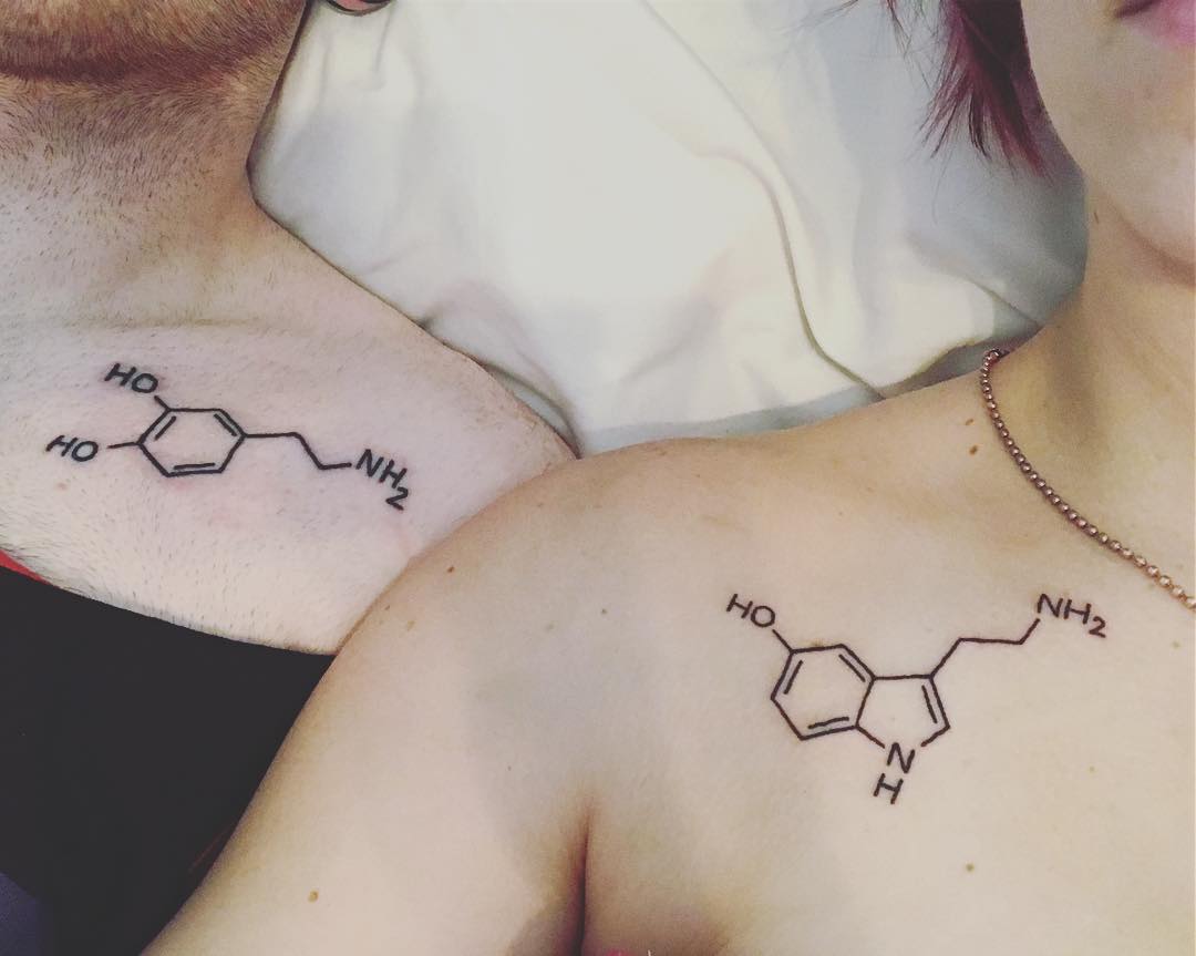Classic Chemistry Lover Couple Tattoo