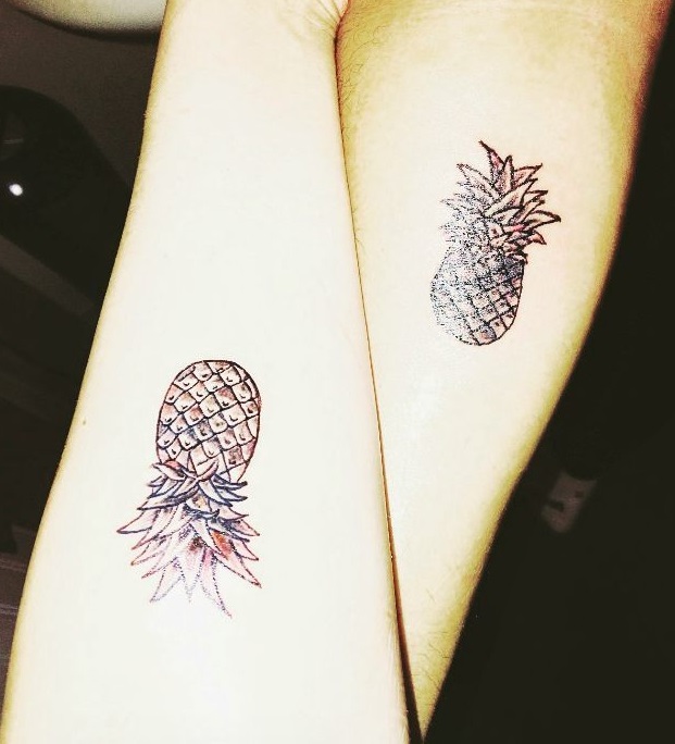 Custom Couple Pineapple Tattoo