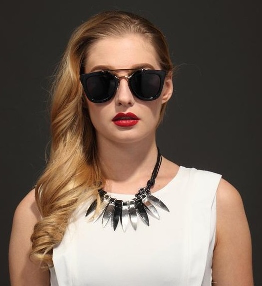 Designer Style Flat Top Sunglasses For Women