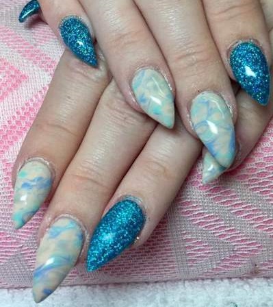 Do It Yourself Glittery Blue Summer Manicure