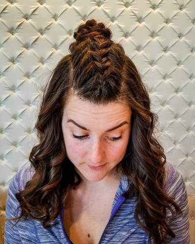 Dutch Top Knot Hairstyle With Half Open Hairs