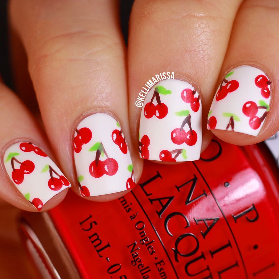 Easy Cherry Summer Nails