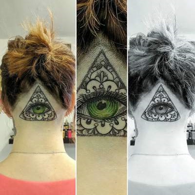 Eye-catching Neck Tattoo For Girls