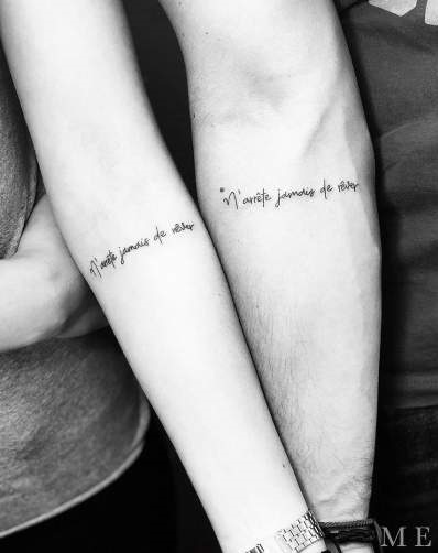 Fantastic Quote Couple Tattoo Design